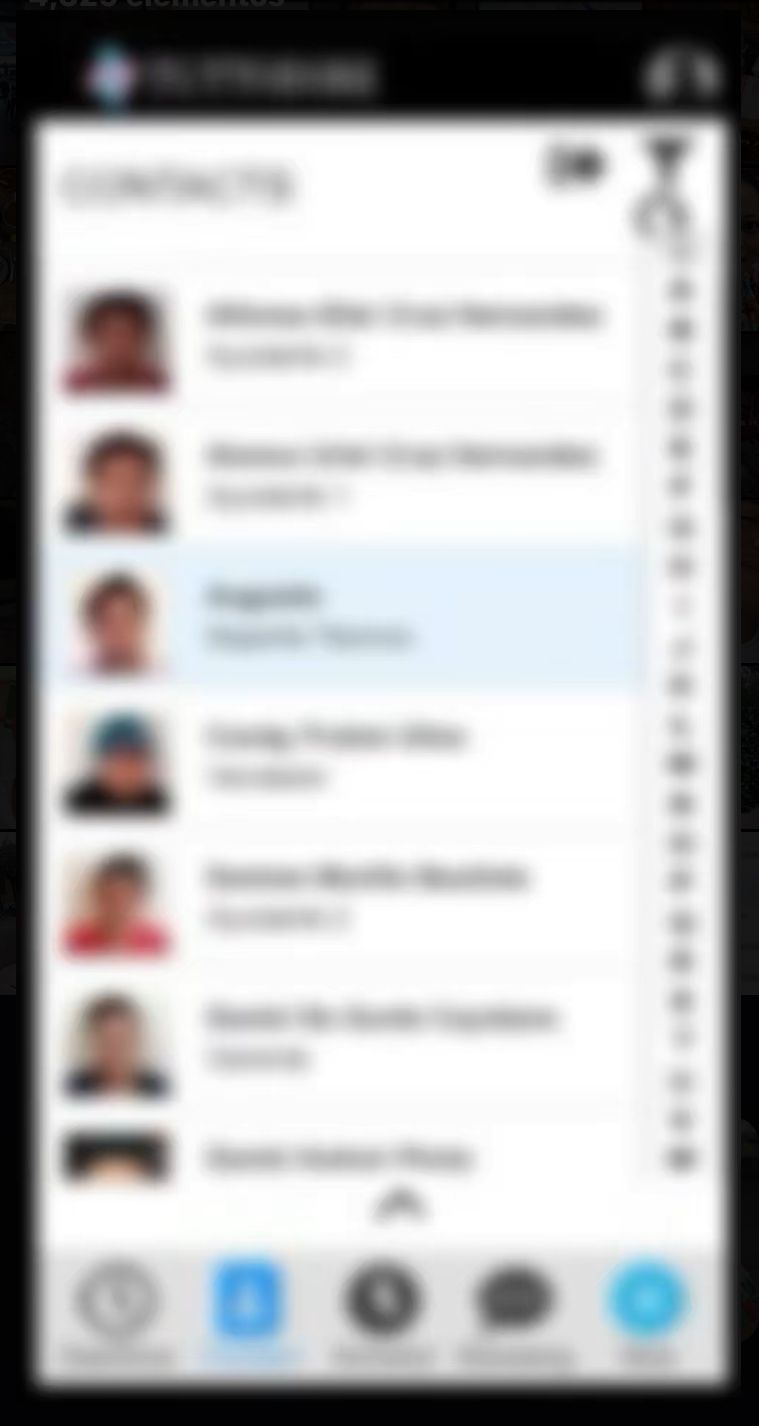Interfaz de contactos en la app de Tuttodire